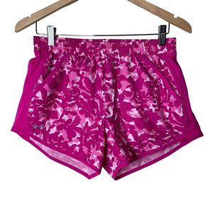 Under Armour Pink Camo Drawstring Athletic Running Womens Shorts Size S